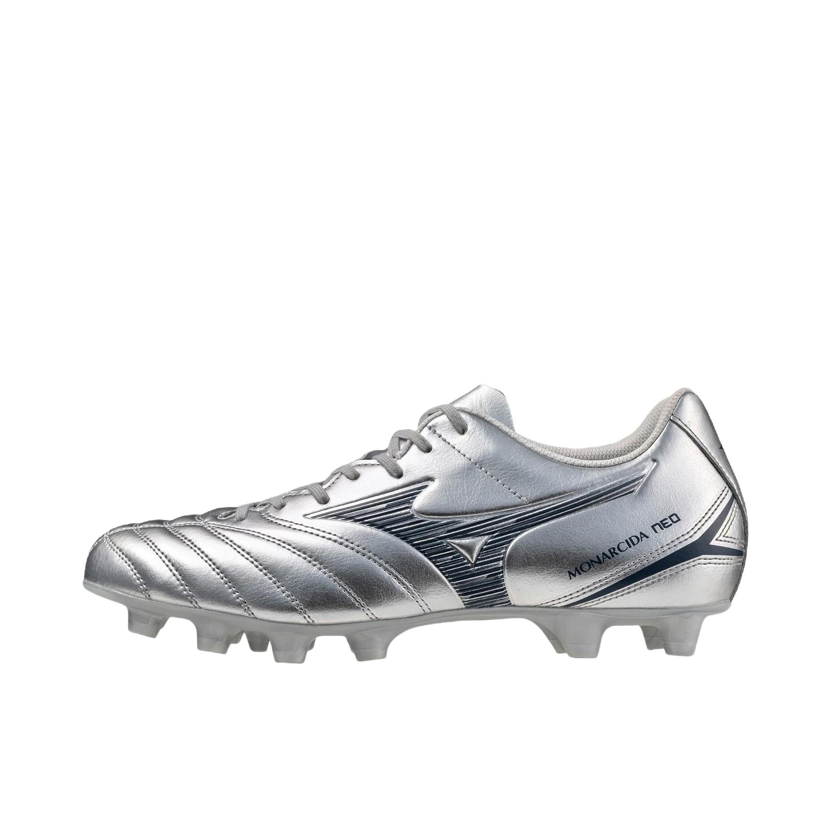 推荐商品：Mizuno/美津浓 Monarcida Neo 3 FG 防滑耐磨 胶质长钉 人造草坪 足球鞋 银色