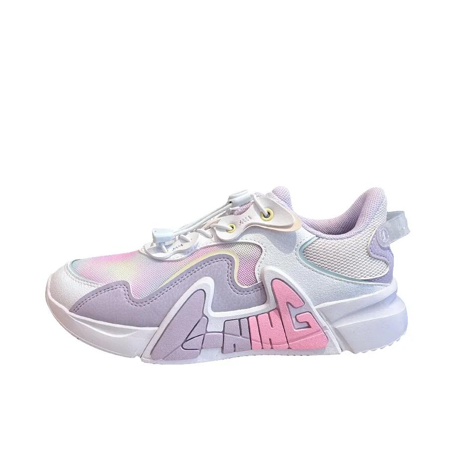 推荐商品：李宁 合成革 织物 百搭 低帮 运动鞋儿童 YKCU266 大童/标准白/月光紫/淡玫瑰粉