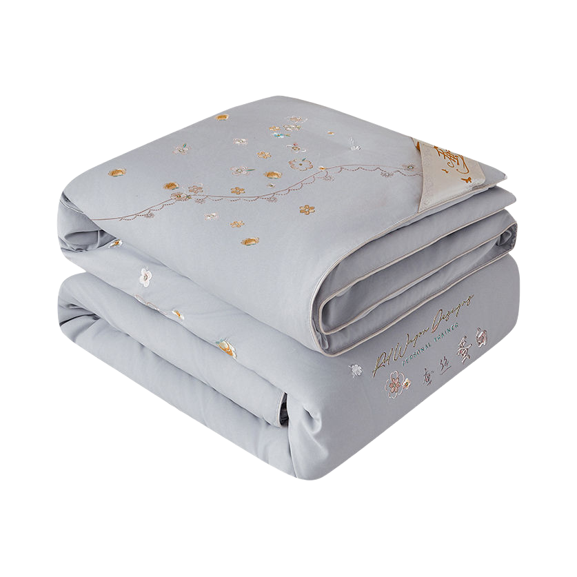 推荐商品：帛茗轩 A类 提花系列 超柔抗菌 全棉被面 100%桑蚕丝 子母被