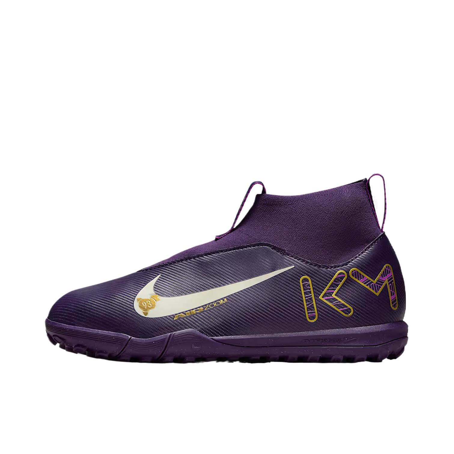 推荐商品：Nike Mercurial Superfly 10 Academy TF 中端 胶质碎钉 人造草地 包裹性 足球鞋 大童/深紫色