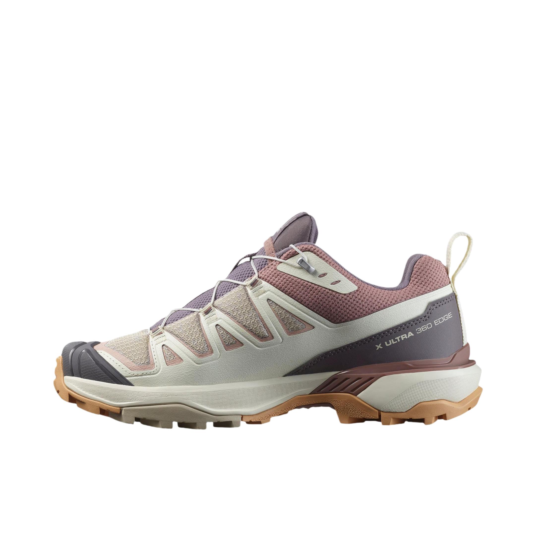 推荐商品：Salomon/萨洛蒙 X Ultra 360 Edge 缓震耐磨 防水 圆头 稳定支撑 登山 户外鞋 徒步鞋 女款/紫色/粉色