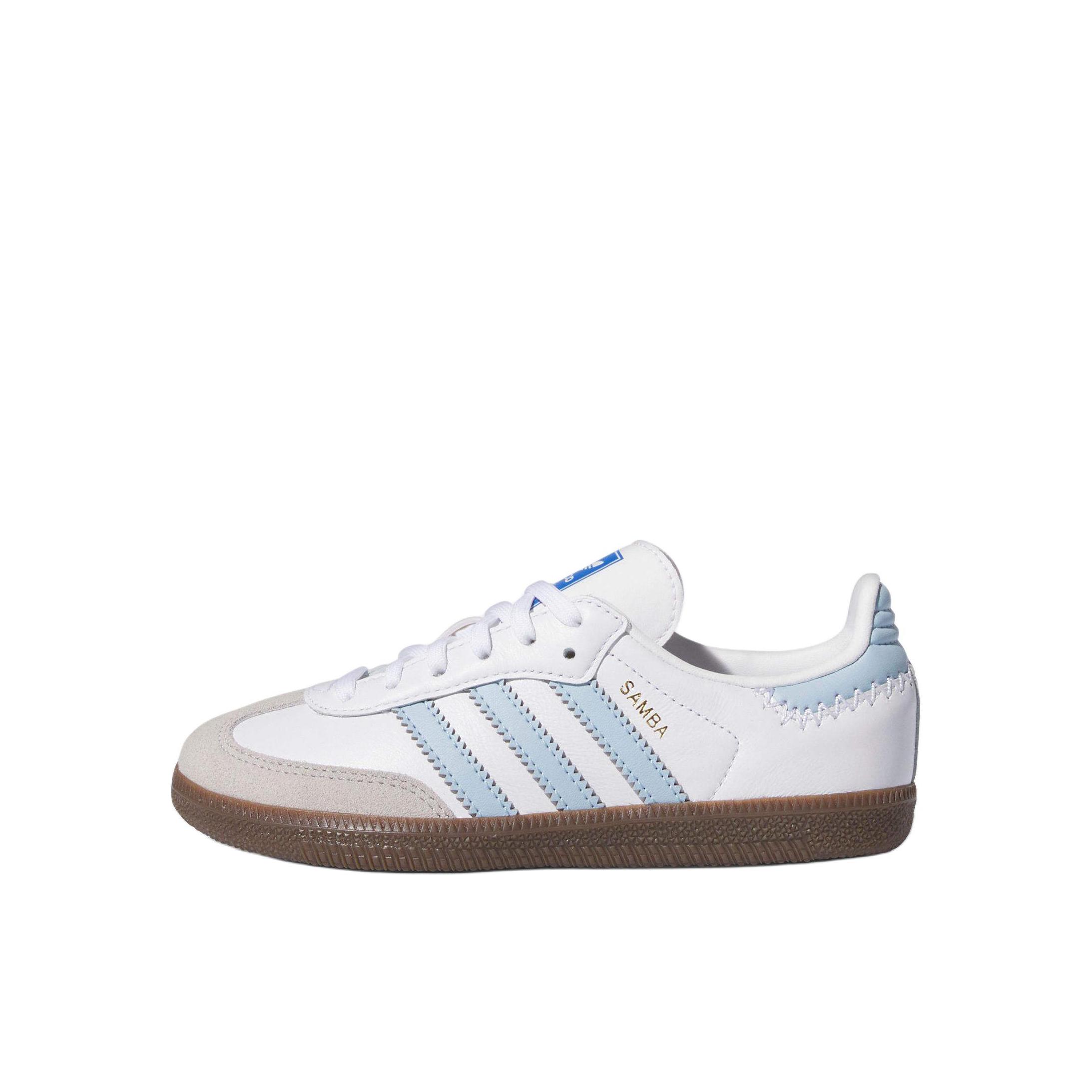 推荐商品：adidas Samba T头鞋 德训鞋 运动鞋儿童 防滑耐磨轻便舒适透气 小童/白色/蓝色