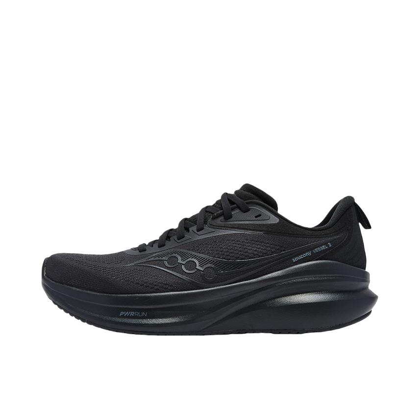 推荐商品：Saucony/索康尼 Vessel 威途 2 跑鞋 轻便透气减震运动轻量网面稳定防滑慢跑训练  极夜黑