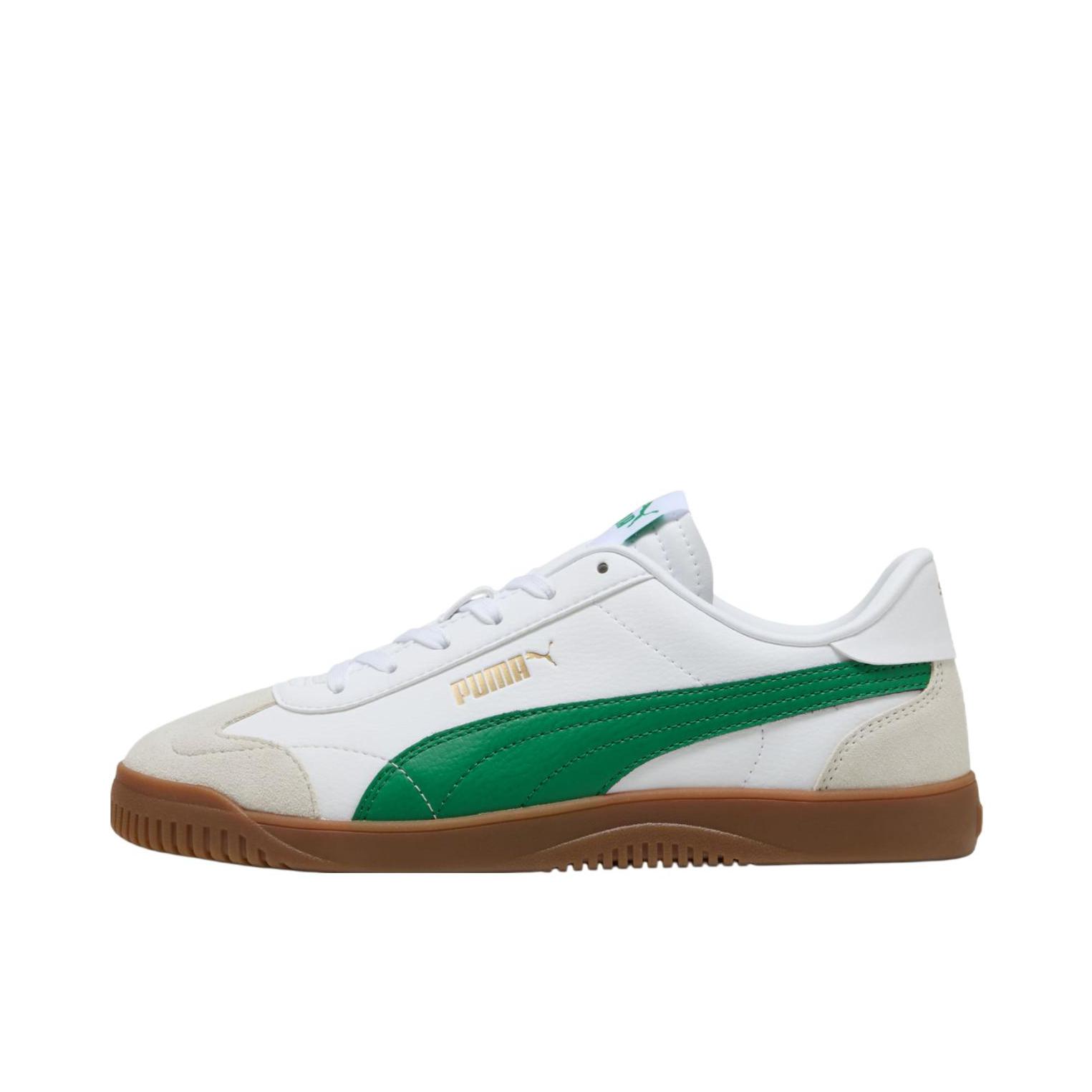推荐商品：Puma/彪马 Club 5v5 板鞋 T头拼接复古百搭防滑耐磨薄底舒适缓震 白色/绿色/棕色