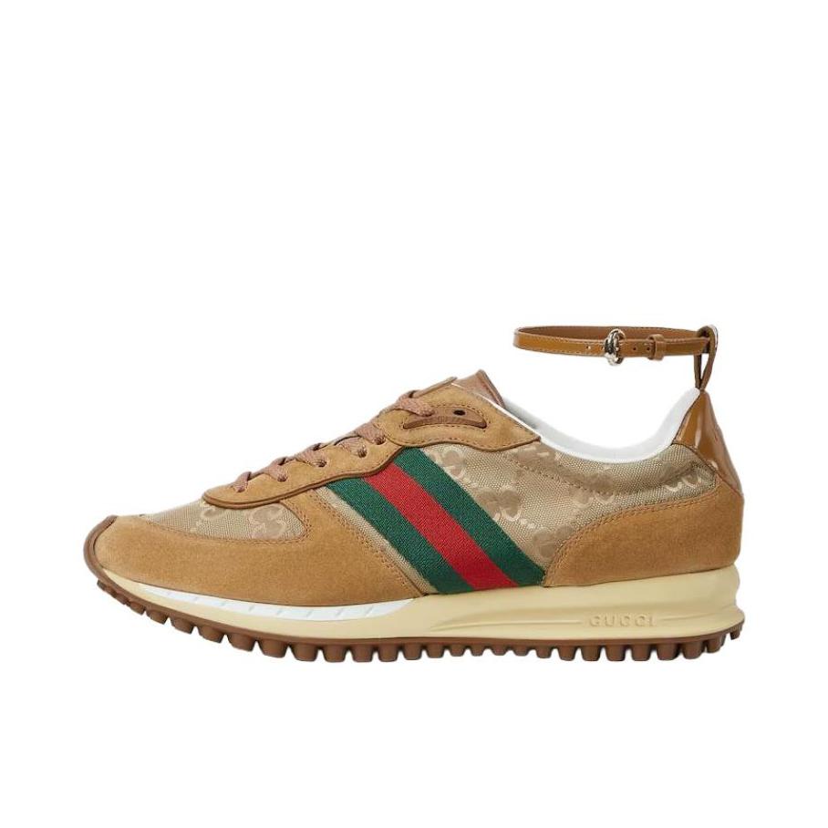 推荐商品：Gucci Re-Motion 运动休闲鞋 圆头系带低帮平跟 女款/棕色