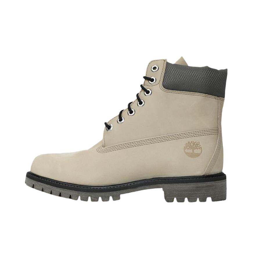 推荐商品：Timberland/添柏岚 PREMIUM系列 中筒 系带 平跟 橡胶 防水 时装靴 米色