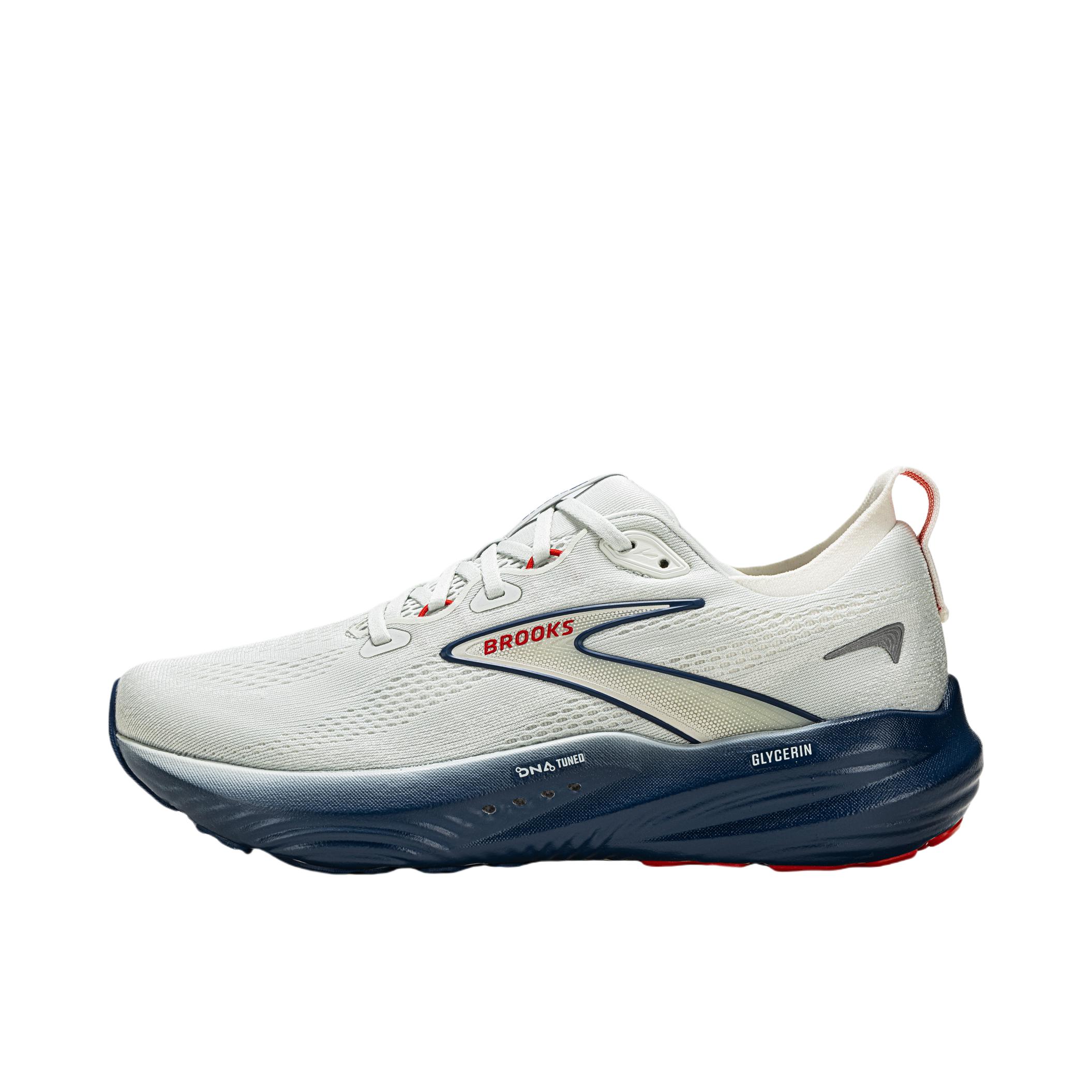 推荐商品：Brooks/布鲁克斯  Glycerin 22  甘油 22  减震透气 支撑 长跑  跑鞋 平衡版/浅灰色/深牡丹蓝/火焰红