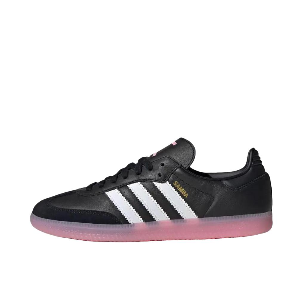 推荐商品：adidas Originals Samba Classic T头鞋 德训鞋 板鞋 经典复古防滑耐磨透气低帮 黑色/粉色