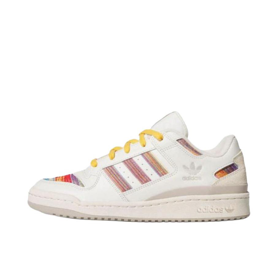 推荐商品：adidas Originals Forum 板鞋 轻便复古防滑时尚魔术贴篮球风薄底包裹性 乳白色/黄色