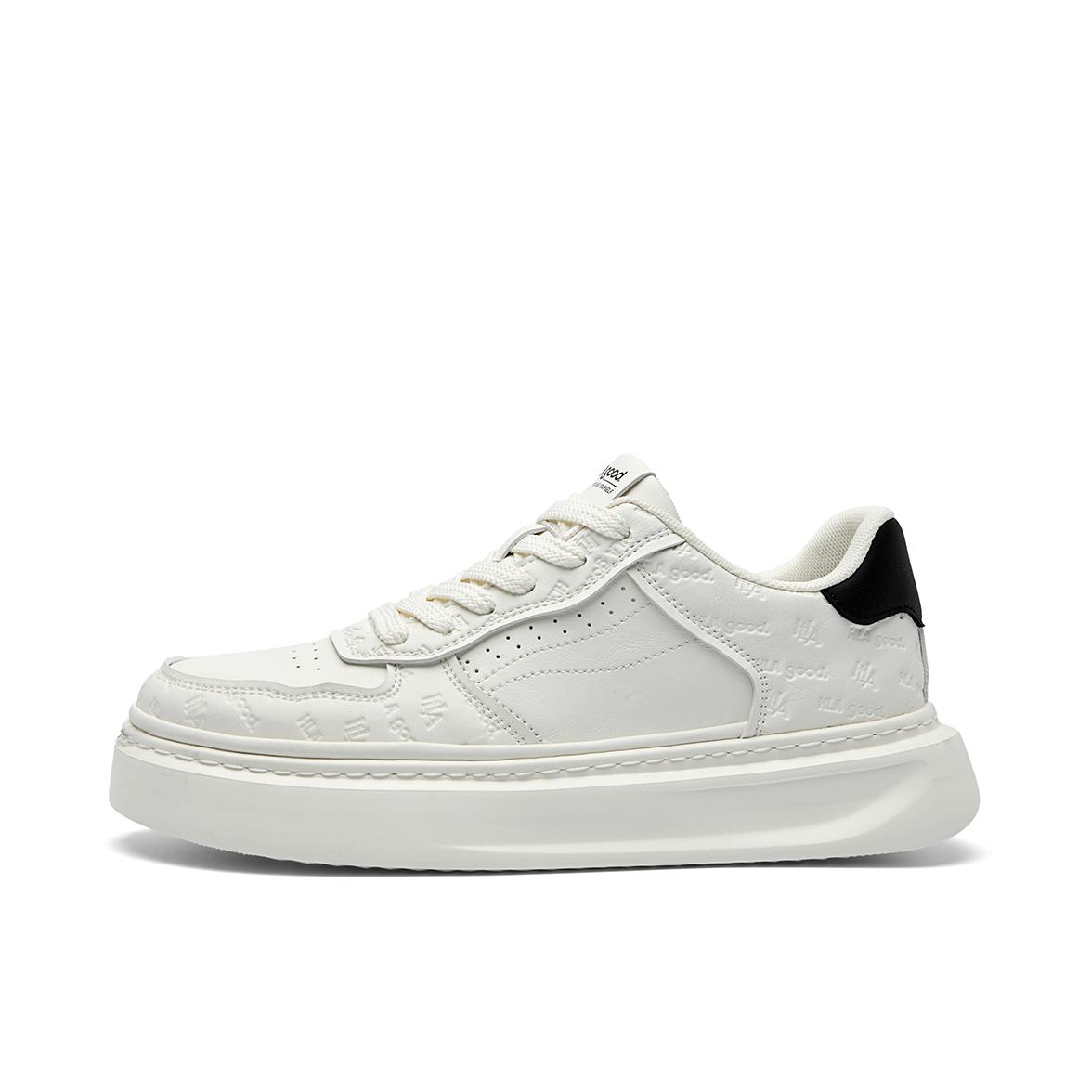 推荐商品：海澜之家 百搭 厚底 增高 透气 板鞋 HAABXM2EAX269 白色/黑色