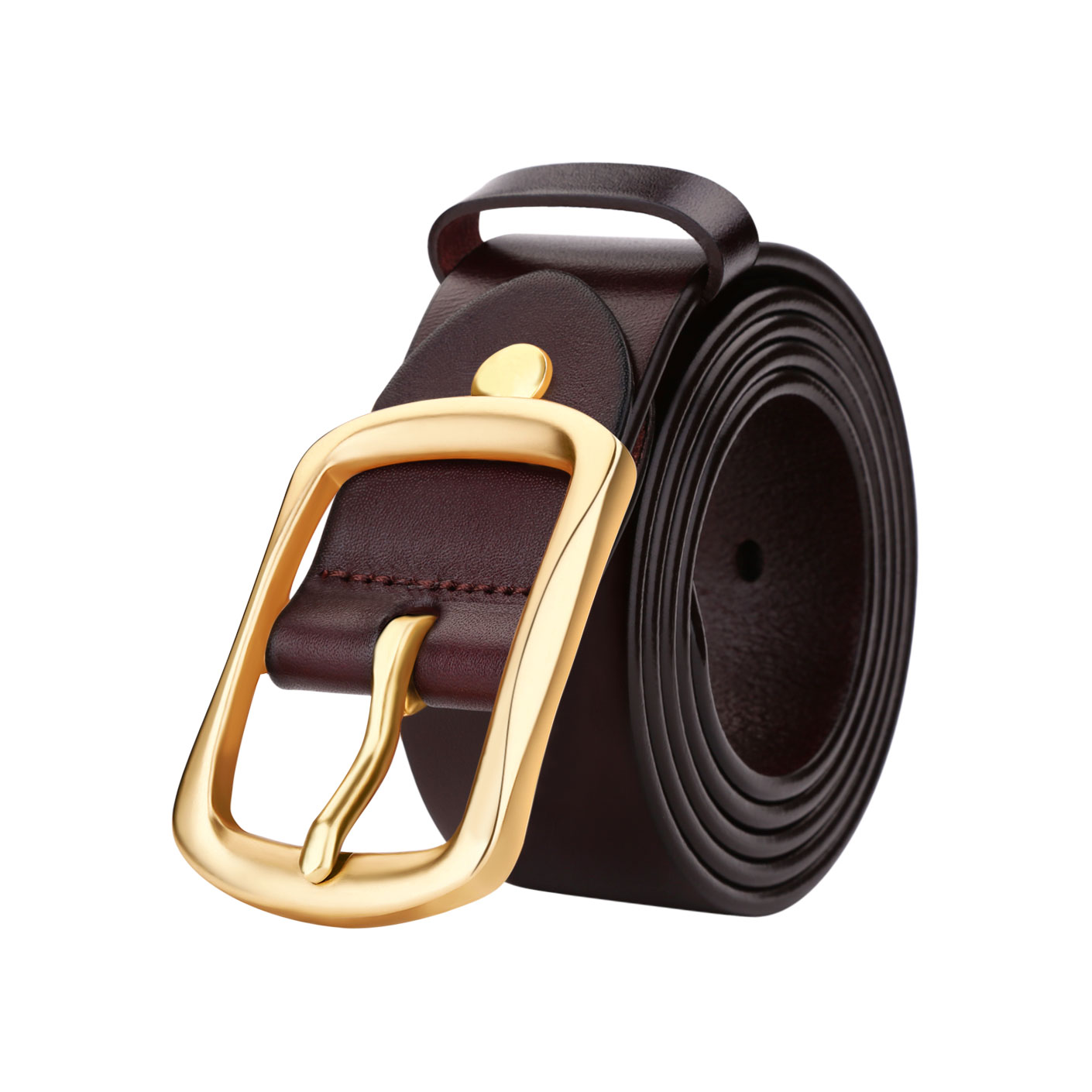 推荐商品：牛当家 实心黄铜针扣真皮皮带 NP238