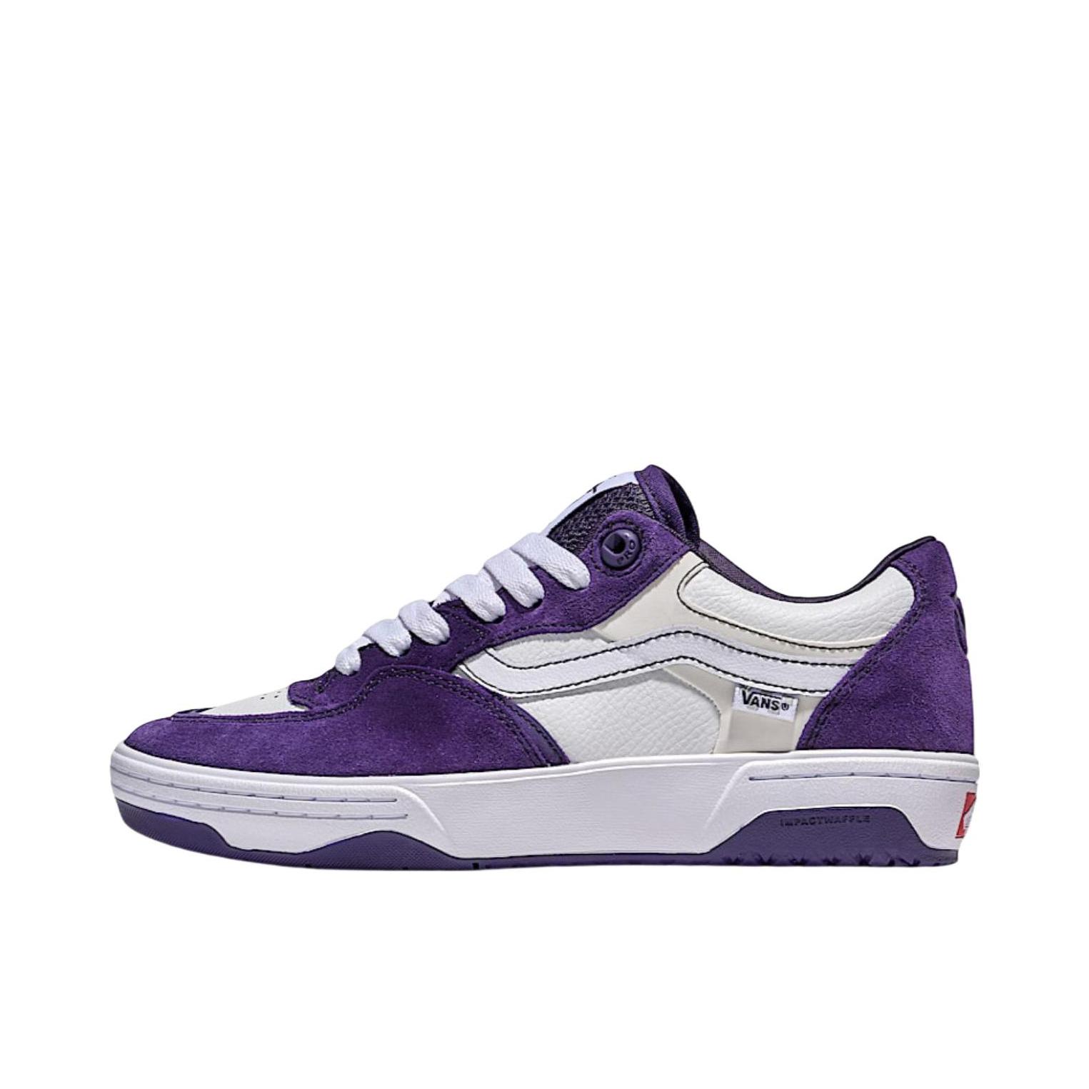 推荐商品：Vans/范斯 Rowan 2 板鞋 复古时尚舒适百搭减震轻便防滑耐磨贴合 男款/白色/紫色