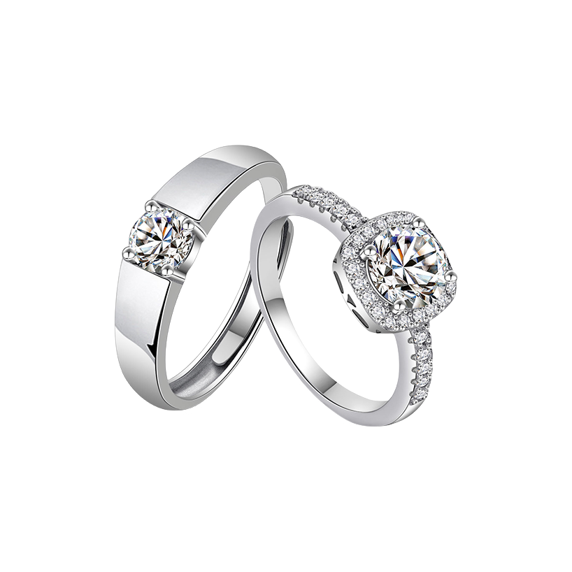 推荐商品：右手等待 公主与骑士莫桑钻情侣款戒指 JZ415JZ007