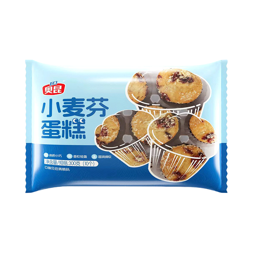 推荐商品：奥昆 小麦芬蛋糕 蔓越莓味 300g 袋装