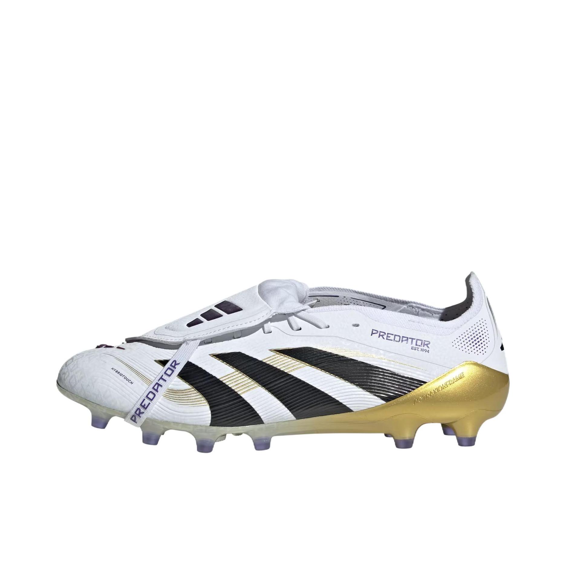 推荐商品：adidas 猎鹰26 Predator Elite FT AG 足球鞋 顶级胶质短钉人草防滑包裹性 白色/黑色