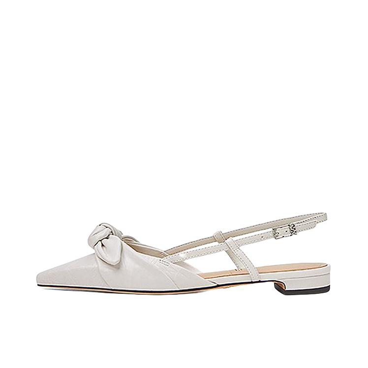 推荐商品：CHARLES&KEITH 凉鞋 尖头平底复古风 SL1-71720129 女款/白色