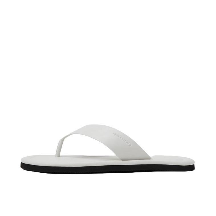 推荐商品：CHARLES&KEITH 拖鞋 轻便平底夹趾舒适 CK1-70360171 女款/白色