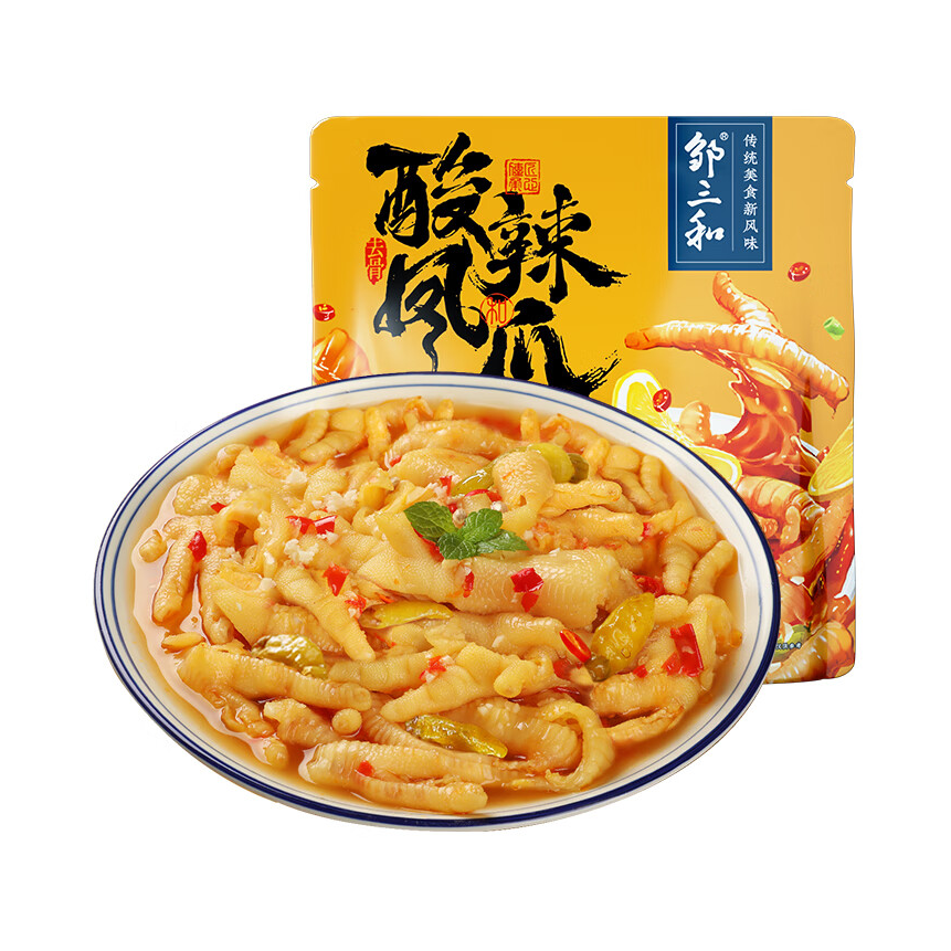 推荐商品：邹三和 无骨鸡爪 1000g 袋装 酸辣泡椒夜宵去骨解馋 川辣 蒜香