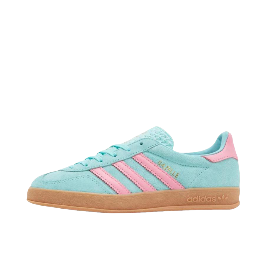 推荐商品：adidas Originals Gazelle Indoor T头鞋 德训鞋 板鞋 舒适缓震防滑耐磨绒面革复古 女款/蓝色/粉色/棕色