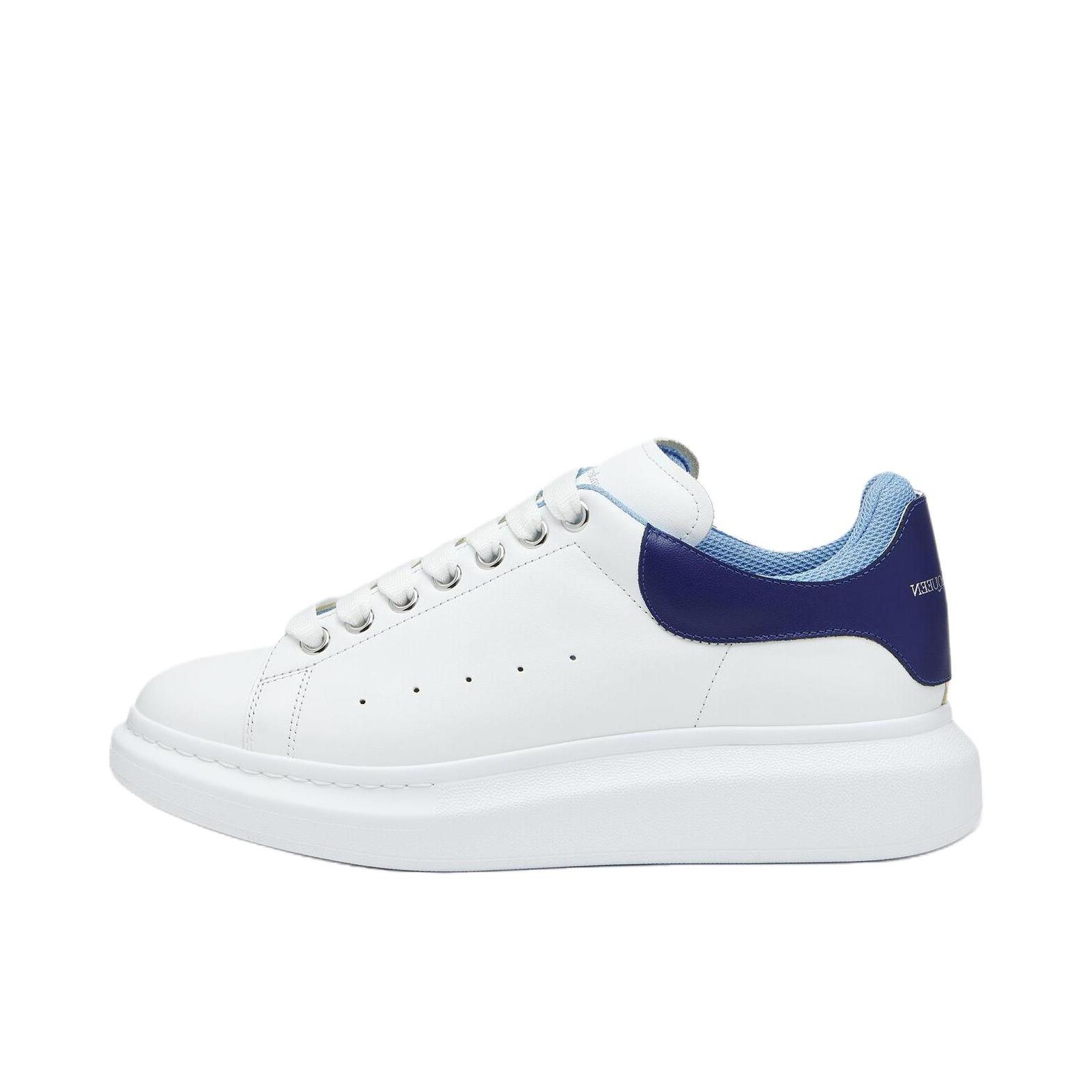 推荐商品：Alexander McQueen/亚历山大麦昆 舒适 耐磨 圆头 皮革 增高 防水 厚底鞋 运动休闲鞋 深白色/浅蓝色 