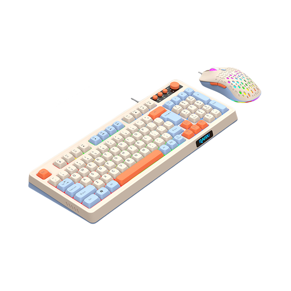 推荐商品：RAIKU/雷魁 T98 有线 键鼠套装 炫彩灯效 舒适手感
