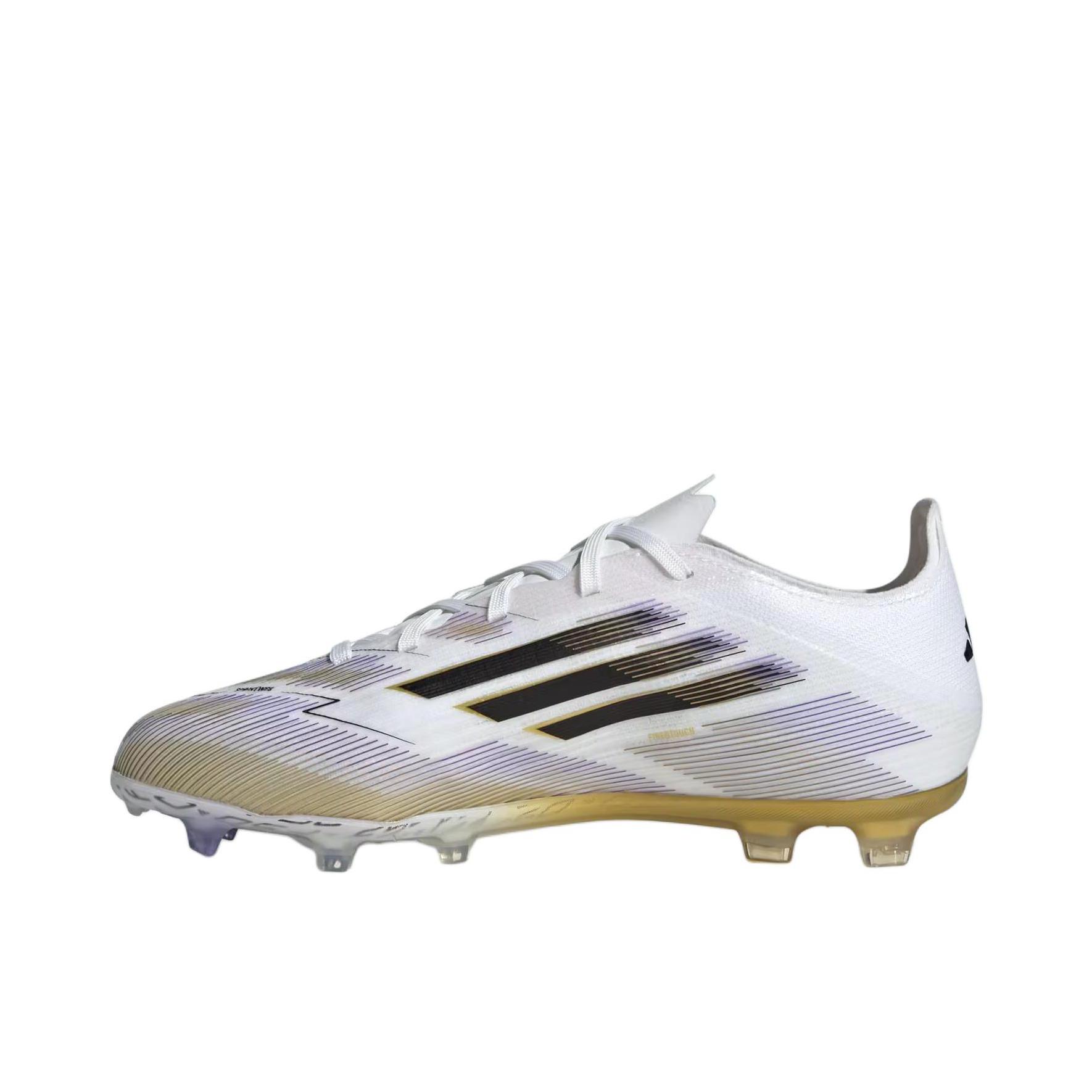 推荐商品：adidas F50 Elite FG 足球鞋 顶级胶质长钉天然硬草地耐用支撑 大童/白色/黑色/金色