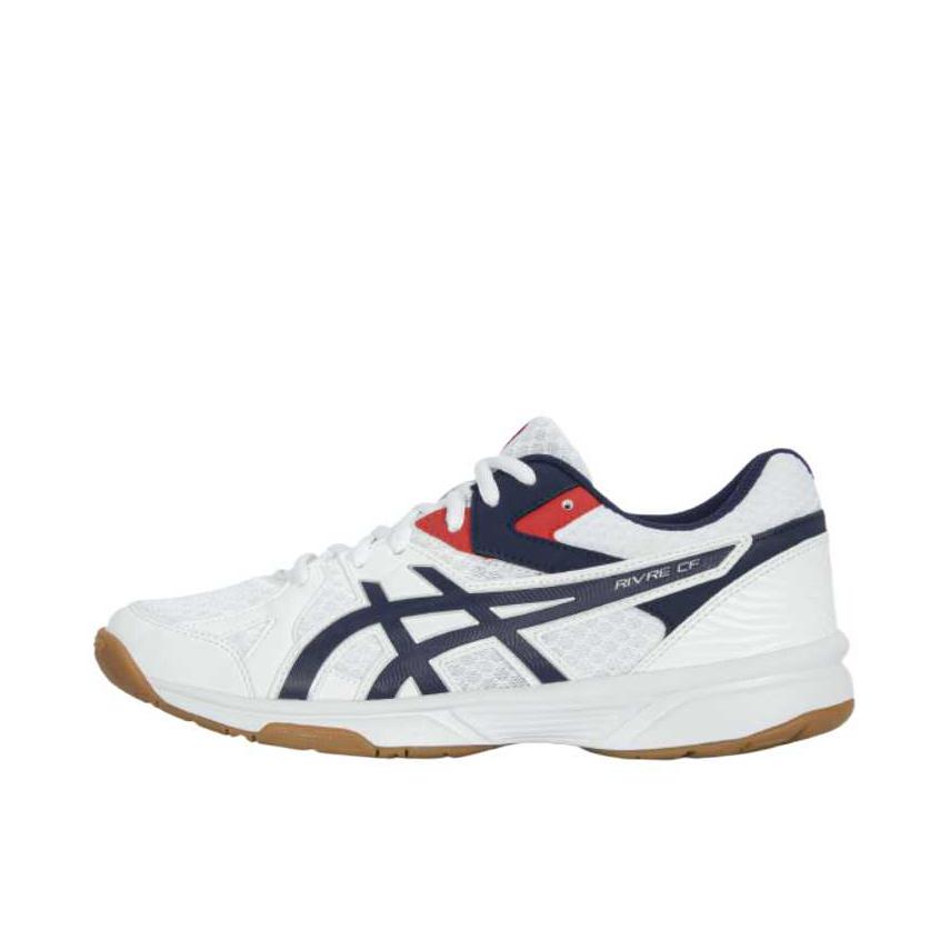 推荐商品：Asics/亚瑟士  Rivre CF  网布 防滑耐磨 减震稳定 回弹 贴合  羽毛球鞋 排羽鞋 白色/深蓝色 