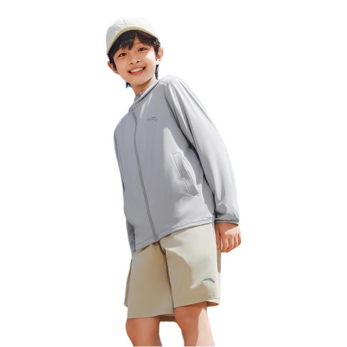 推荐商品：Anta/安踏童装 抗菌薄小冰壳凉感防晒衣 中大童 A72527702 雾灰