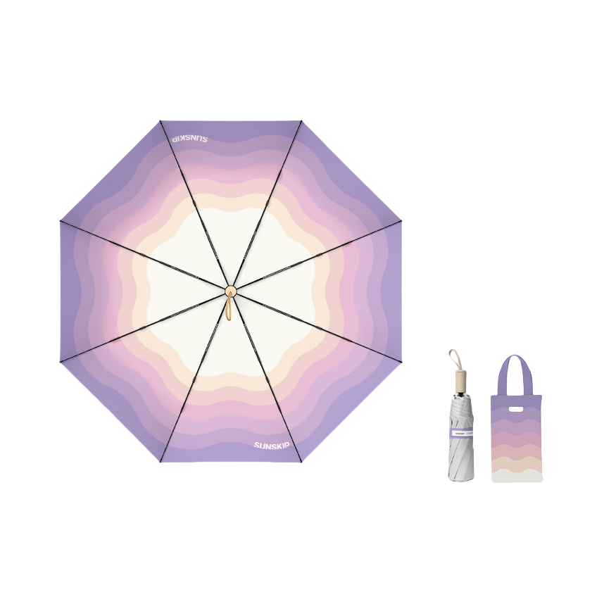 推荐商品：SUNSKIP/阳光跳跃 Art艺术系列 迷失幻境款 防紫外线 三折 钛银 遮阳伞 手动 2117TS