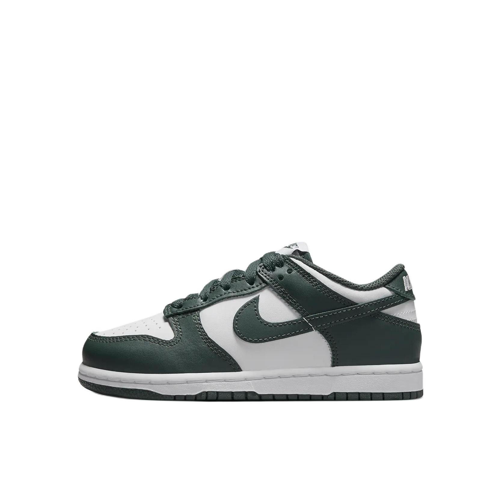 推荐商品：Nike Dunk 复古休闲 防滑耐磨 抓地 舒适透气 运动 板鞋儿童 小童/墨绿色/白色
