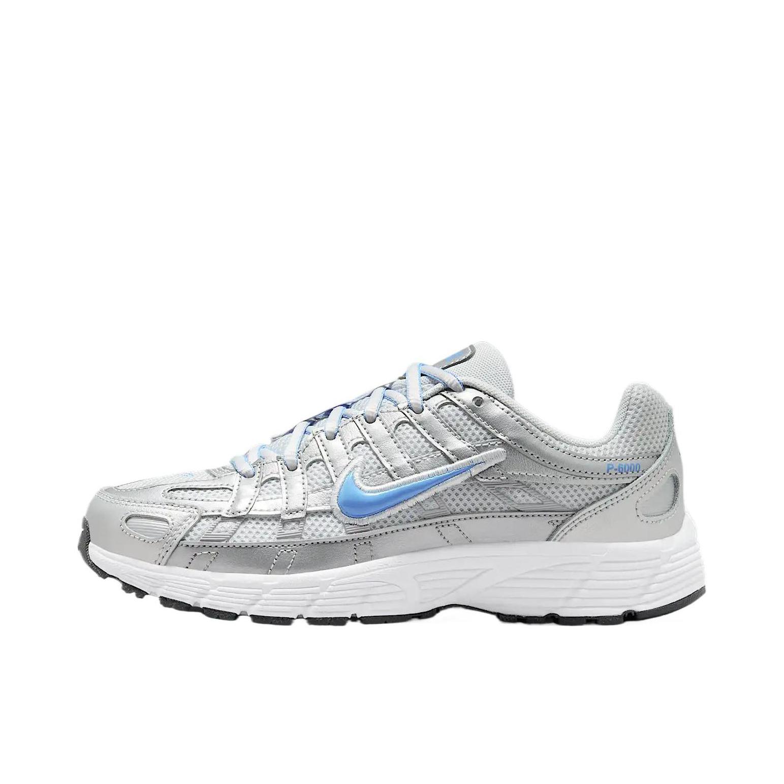 推荐商品：Nike P-6000 CNPT 运动休闲鞋 机能风跑鞋风舒适缓震防滑耐磨时尚潮流复古贴合网面支撑圆头 GS/银色