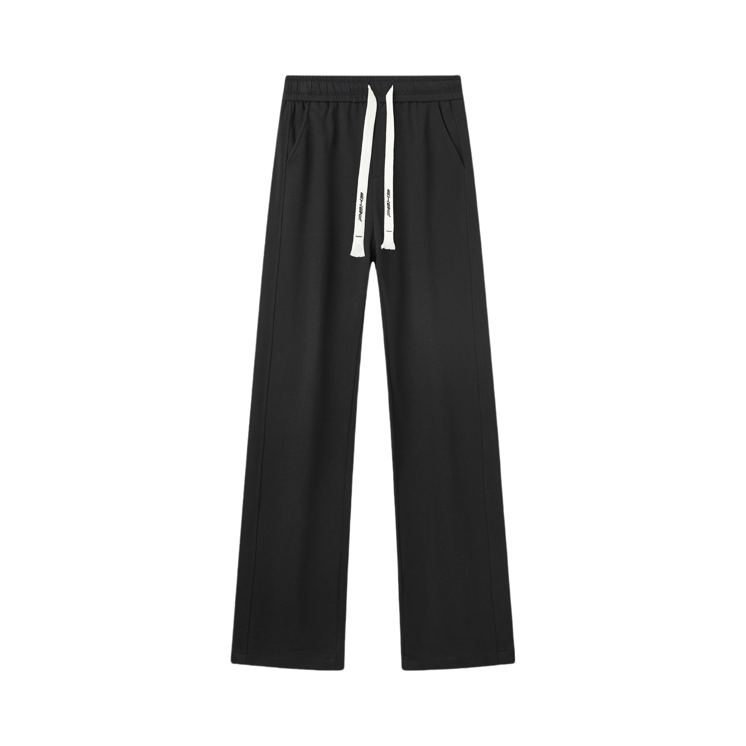 推荐商品：P8H9 抽绳透气直筒针织运动长裤 PP-LWZ-X1690HS 黑