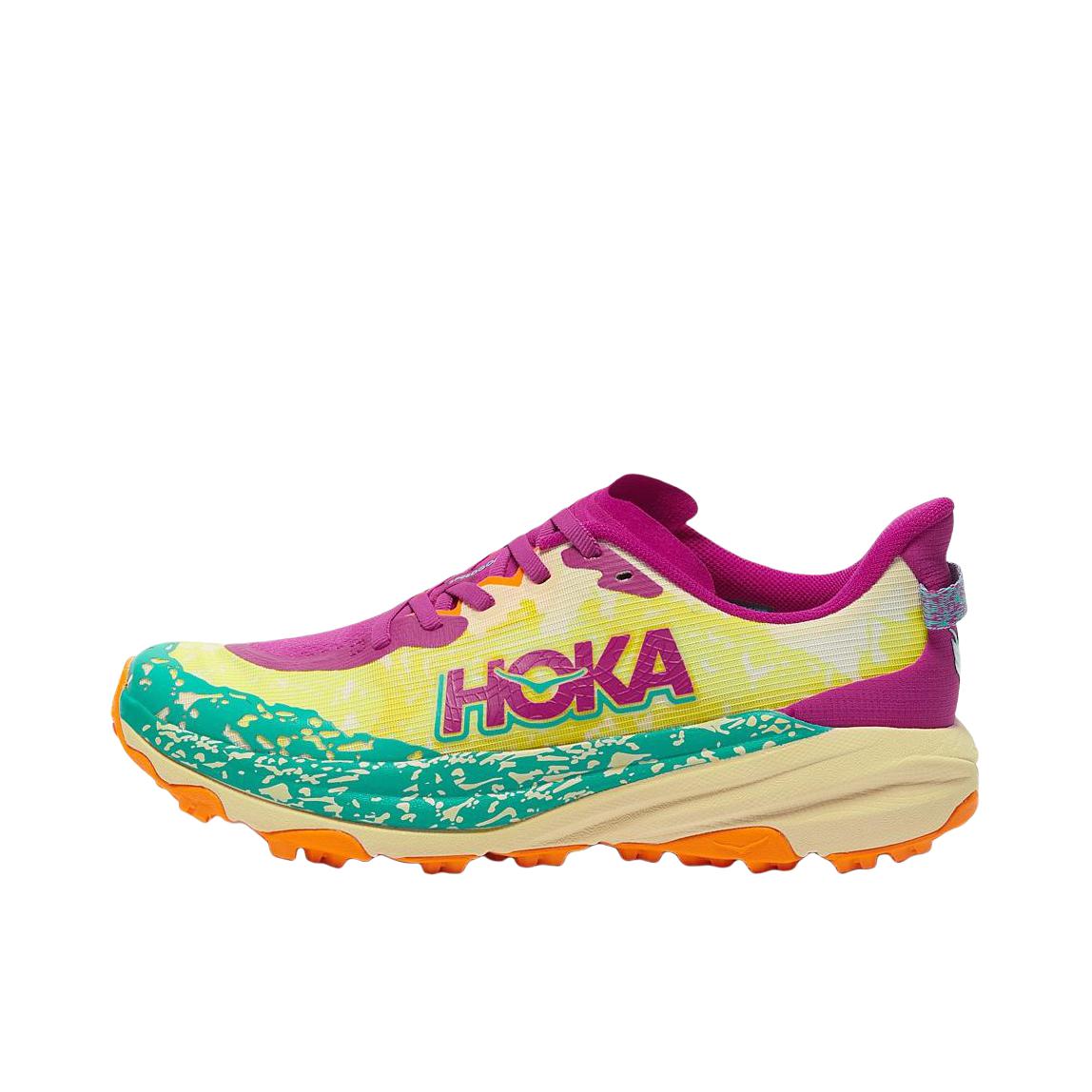 推荐商品：HOKA ONE ONE  Speedgoat 6  飞速羚羊  防滑耐磨 舒适回弹 织物 合成革 轻便 防水  低帮 跑鞋 大童/紫色/黄色/绿色