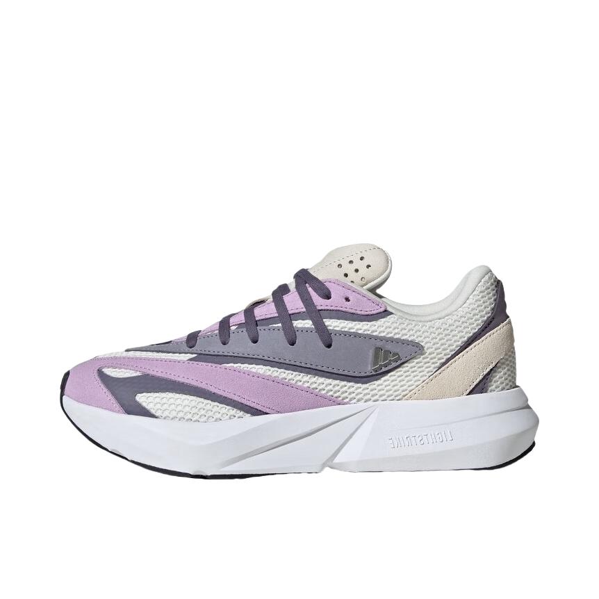 推荐商品：adidas Lightblaze 运动休闲鞋 简约防滑耐磨低帮回弹轻运动 女款/汉玉白/银灰紫罗兰/粉末洋李紫