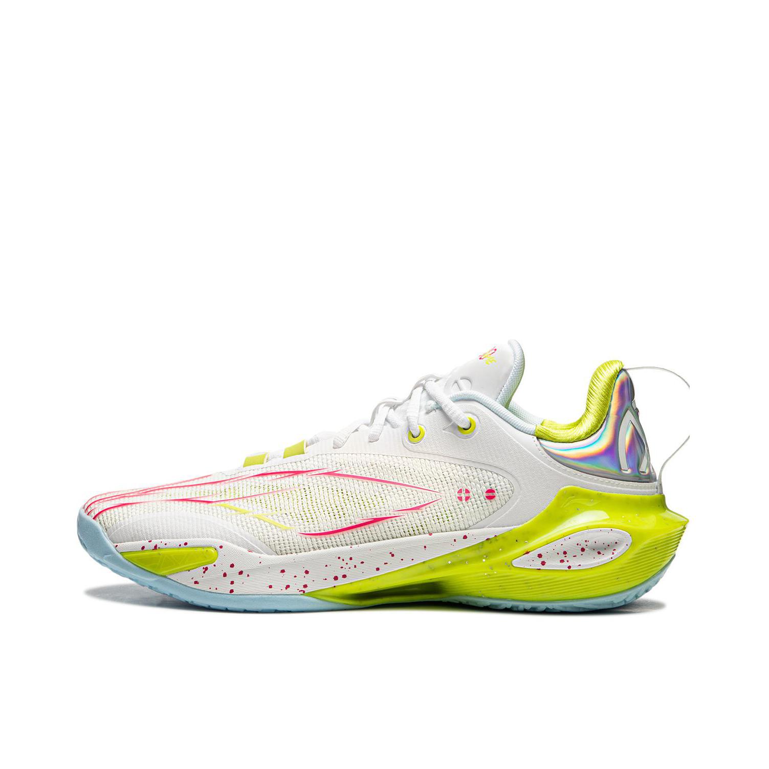 李宁 闪击11 篮球鞋 双䨻后驱助推灵活变向抓地稳定缓震回弹轻质支撑快速突破 白色/黄色