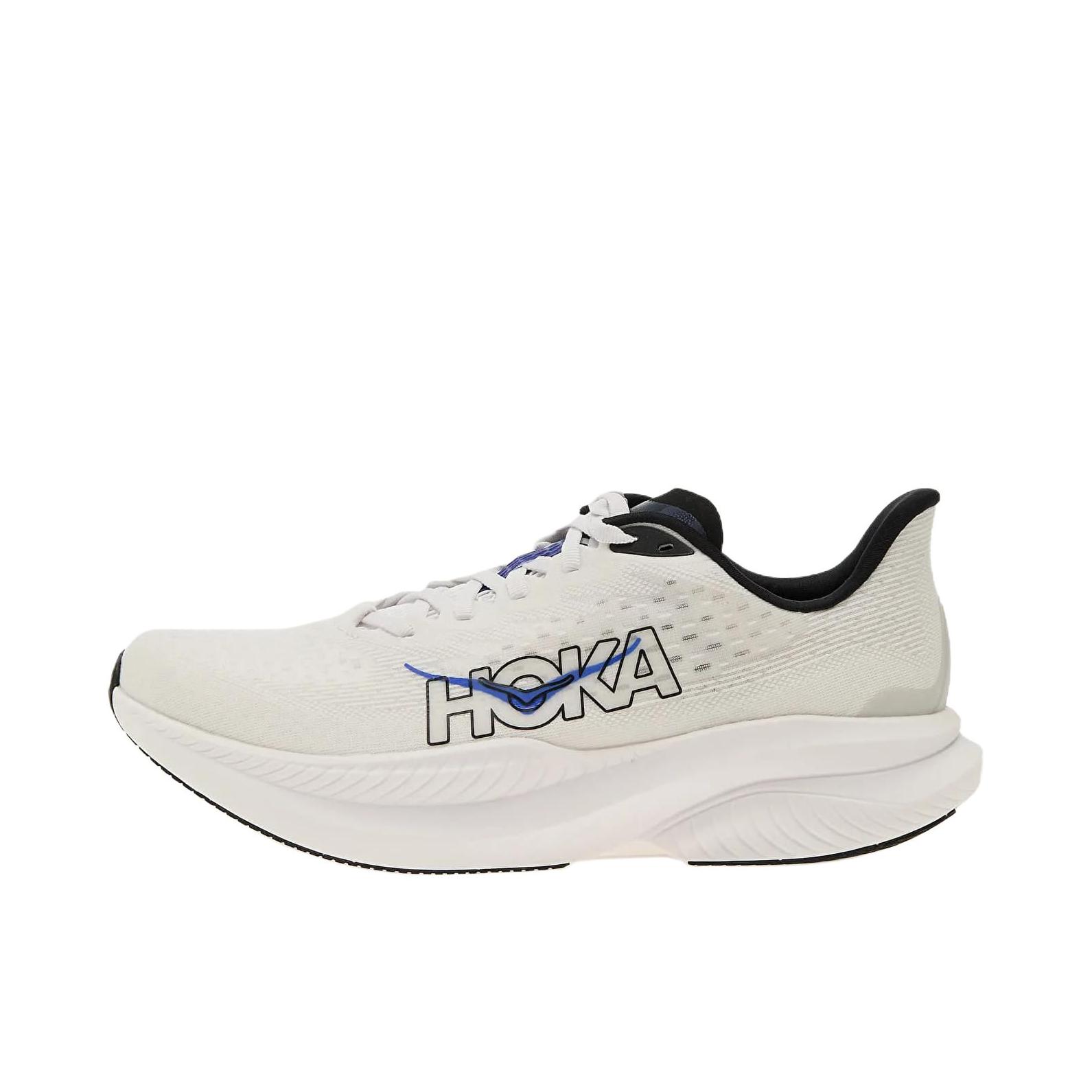 推荐商品：HOKA ONE ONE  MACH 6  舒适百搭 防滑耐磨 透气轻便 织物  跑鞋 白色/蓝色