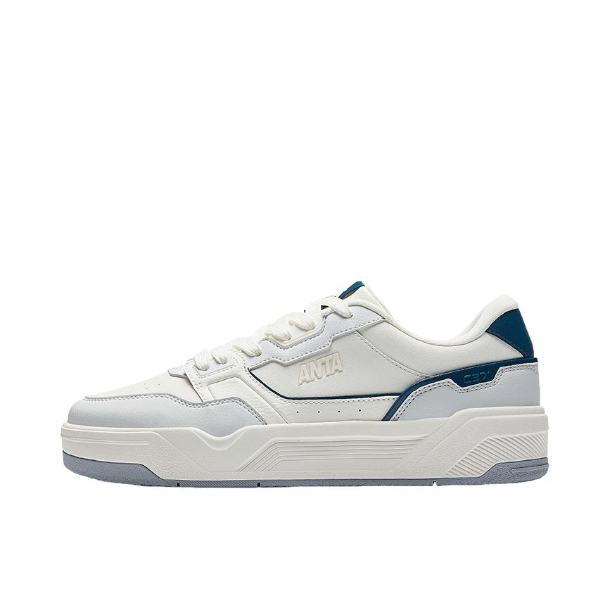推荐商品：安踏 C37 小白鞋 板鞋 滑板软底休闲简约增高防滑减震秋冬 象牙白/草白灰/石黛蓝