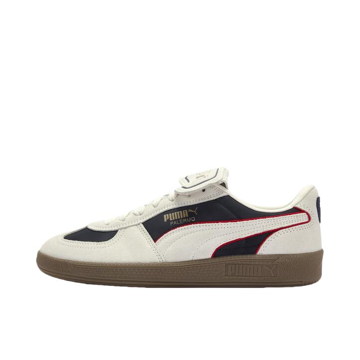 推荐商品：Puma/彪马 PALERMO 运动休闲鞋 德训鞋 复古翻盖T头潮流舒适印花 海军蓝/白色/红色