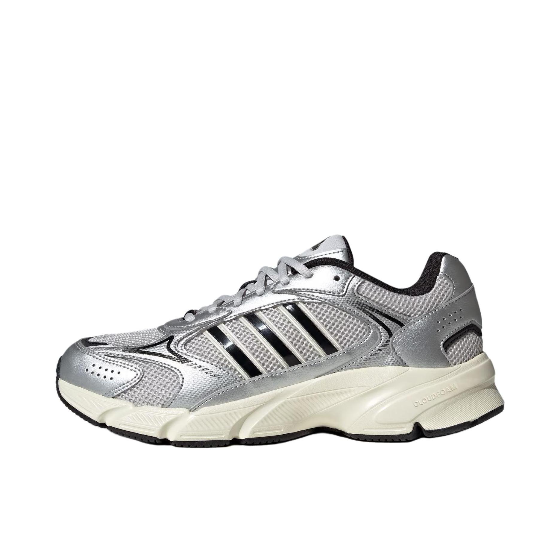 推荐商品：adidas Crazychaos 2000 跑鞋 千禧感网面透气舒适减震防滑耐磨复古百搭轻运动 银色/黑色 