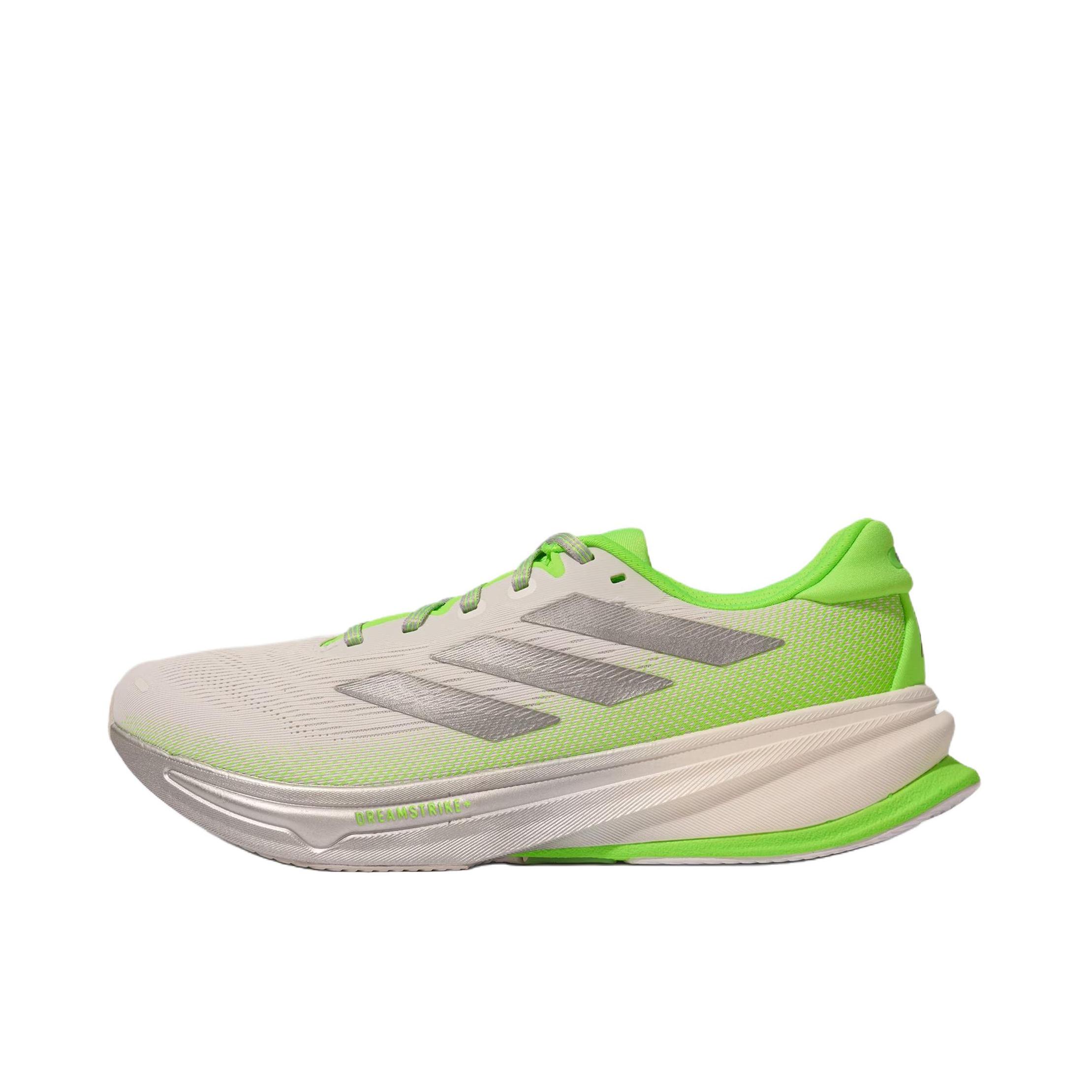 推荐商品：adidas SUPERNOVA Rise 2 跑鞋 缓震回弹稳定透气防滑耐磨防水支撑轻便贴合柔弹 米色/绿色