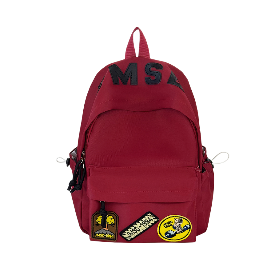 推荐商品：Villelon/武林狼 常规情侣款美式水纹涂鸦高颜值设计通勤旅行高级感高中大学上课牛津布双肩包