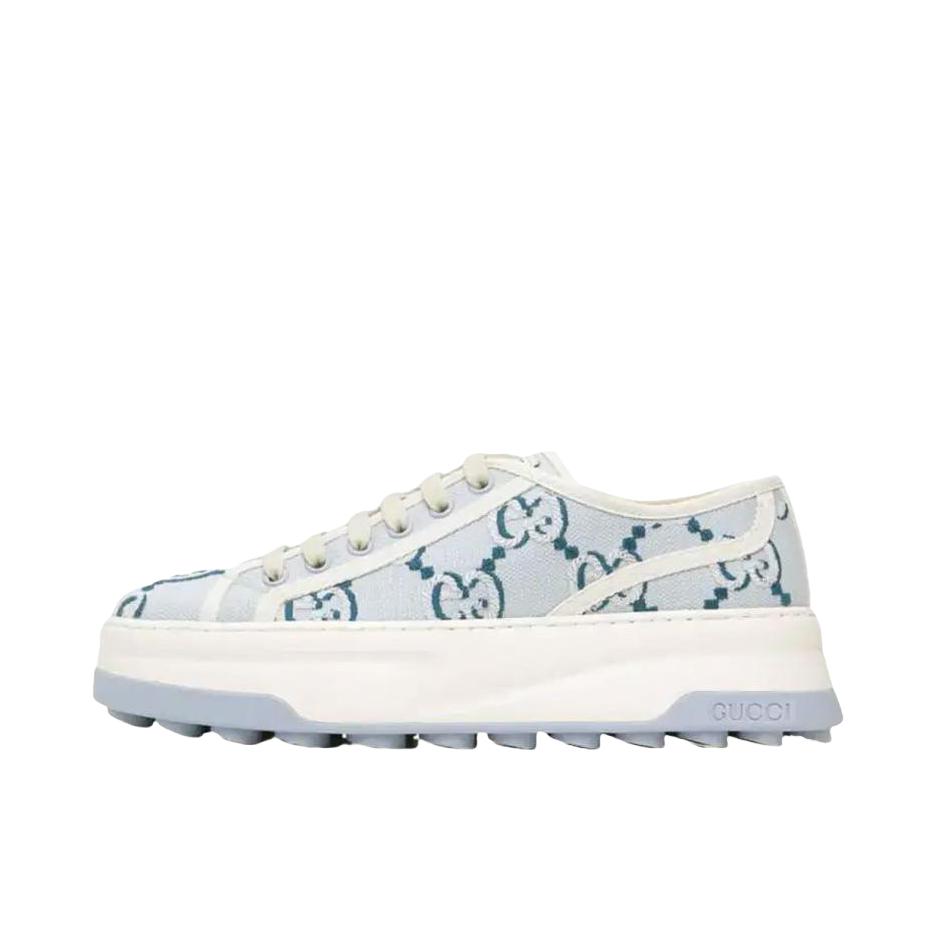 推荐商品：Gucci Tennis 1977系列 舒适时尚 厚底 板鞋 女款/蓝色