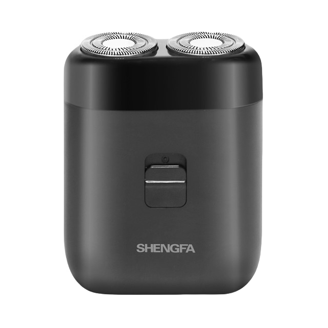 推荐商品：SHENGFA/盛发 电动剃须刀 迷你机身 便携式 充电式 双刀头 旋转式 小巧 全身防水 双环