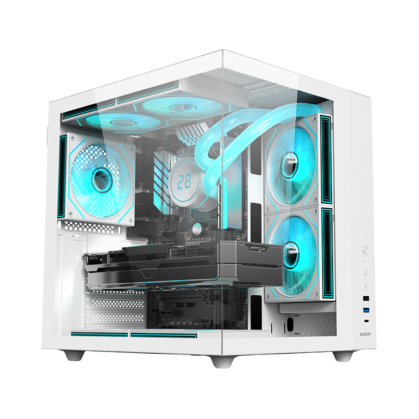 推荐商品：SOEYI/硕一 鲲鹏CH2 海景房电脑机箱 加厚防爆玻璃 支持ATX大板