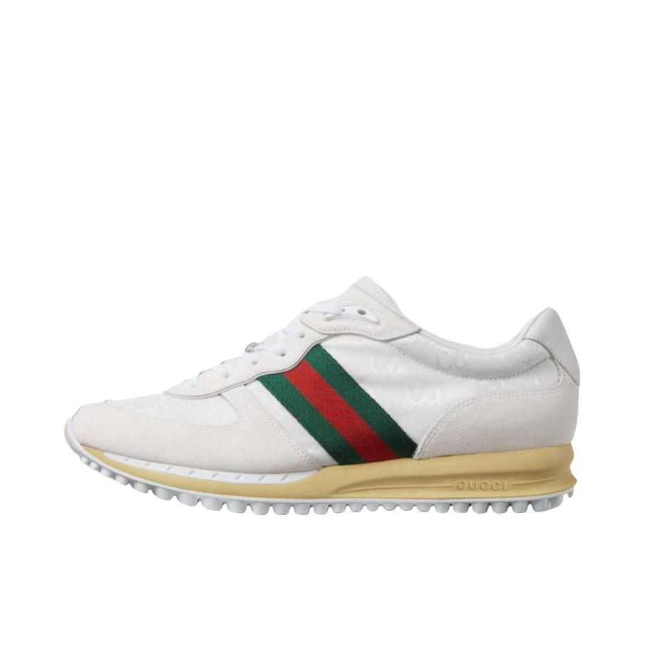 推荐商品：Gucci Re-Motion 运动休闲鞋 圆头系带低帮平跟 白色