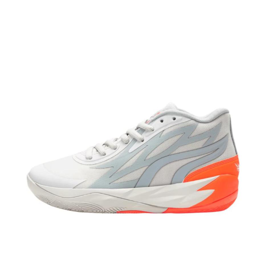 推荐商品：Puma/彪马 MB.02 拉梅洛鲍尔2代 Nitro Foam 中底 防滑耐磨 缓震透气 篮球鞋 中帮/大童/白色/橙色