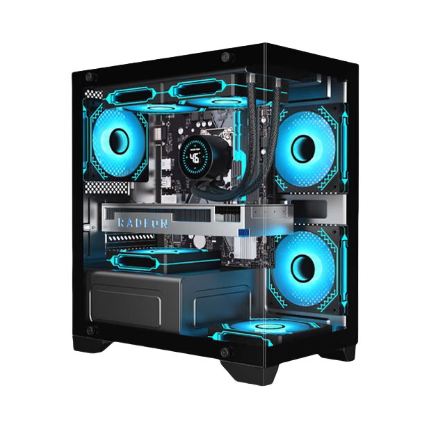 推荐商品：NINETAIL/九尾狐 T2 海景房电脑机箱 钢化玻璃 支持MATX主板