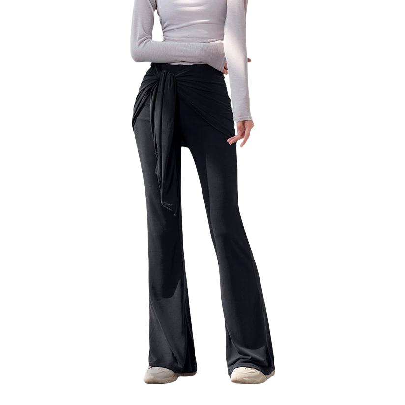 推荐商品：【露思同款】 valvoelite 微喇系带假两件运动长裤 女装 黑