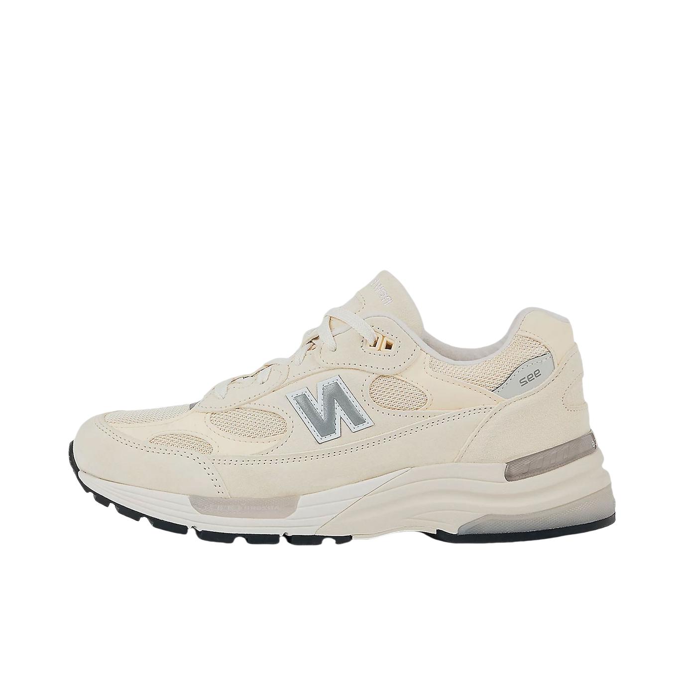 推荐商品：New Balance 992 跑鞋 减震防滑耐磨舒适透气网布织物人造革复古合成革圆头 D宽/米色/白色/灰色