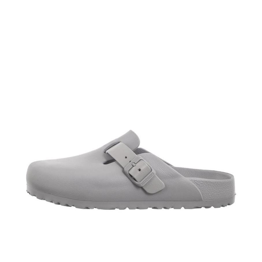 推荐商品：Birkenstock Boston系列 勃肯鞋 半拖鞋 防滑防磨包头软底搭扣秋冬绒面革牛皮软木 穆勒鞋一脚蹬 女款/灰色 